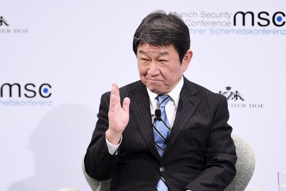 Japans utrikesminister Toshimitsu Motegi. Arkivfoto.