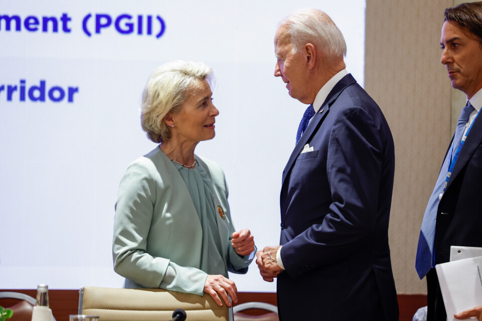 EU-kommissionens ordförande Ursula von der Leyen och USA:s president Joe Biden offentliggör en enorm satsning på transporter i Asien, Europa och Mellanöstern