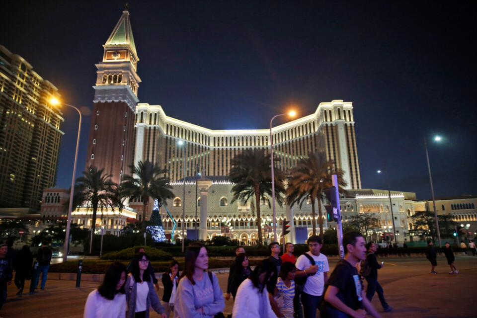 Kasinon och andra verksamheter stänger i kinesiska Macau. Arkivbild.