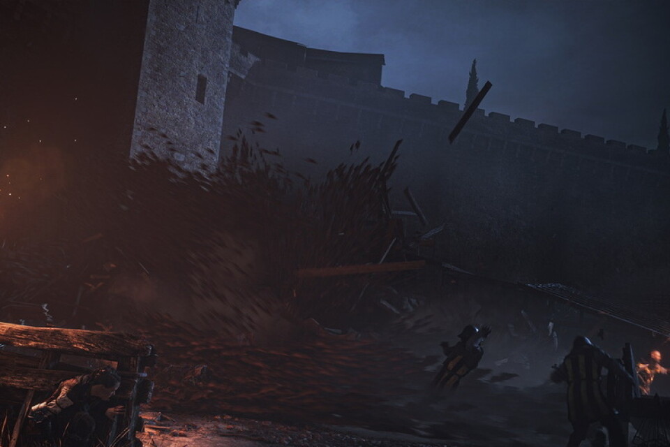 En flodvåg av råttor slår mot en slottsväg i "A plague tale: Requiem". Pressbild.