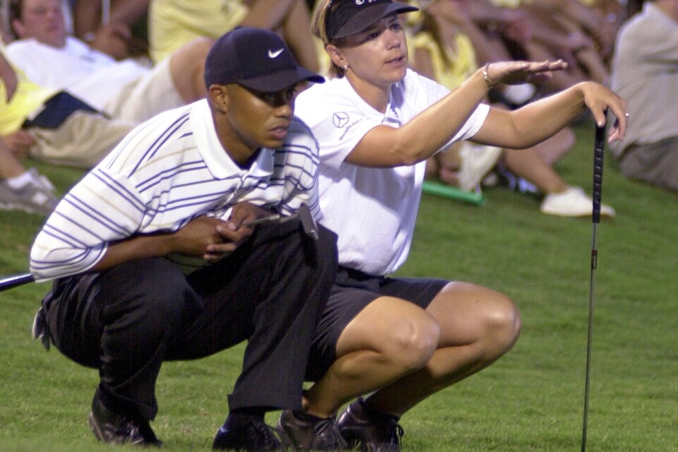 Tiger Woods och Annika Sörenstam 2001. Arkivbild.