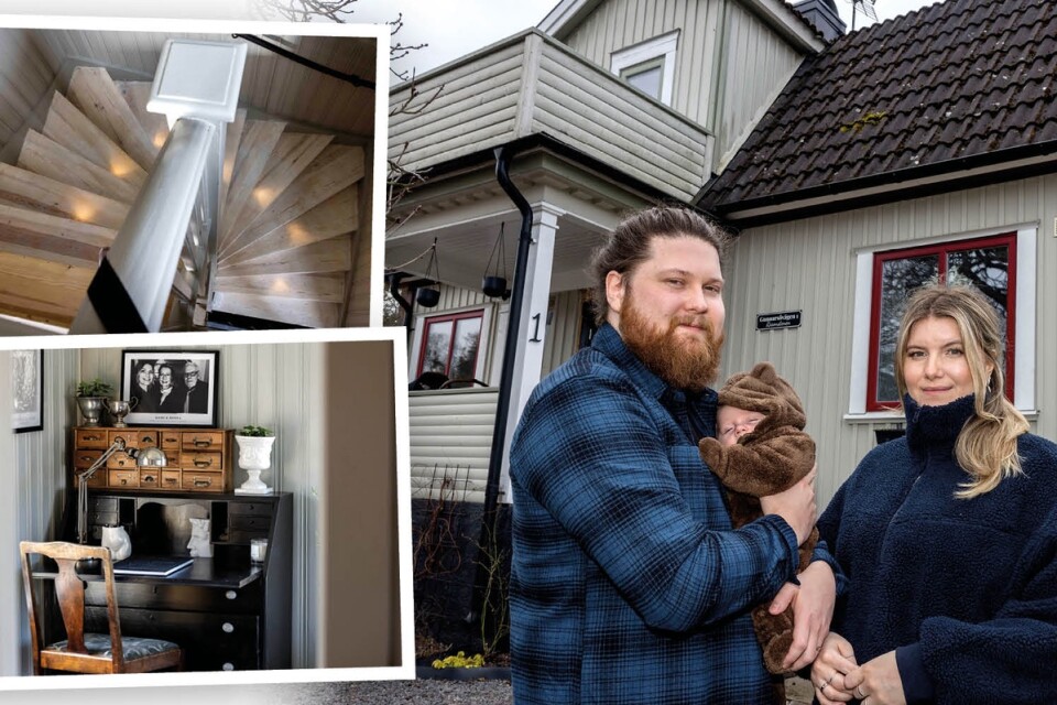 Den fina 40-talsvillan i Gröndal köpte Rebecca Kettelhoit Bergqvist och Jonathan Bergqvist Kettelhoit för två år sedan. För åtta veckor sedan utökades familjen så nu är det tre som bor här.