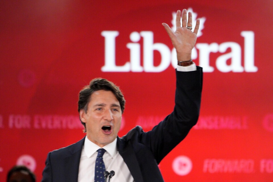 Kanadas premiärminister Justin Trudeau, Liberalerna.