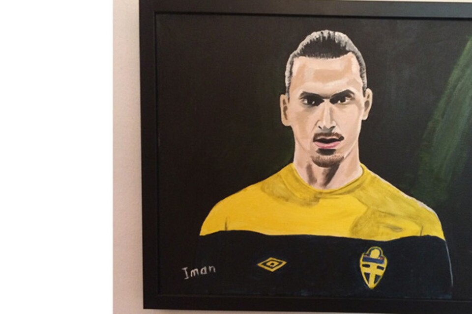 Zlatan var det första porträttet Iman målade i Sverige. ”Jag tycker inte ens om fotboll, men jag kände igen mig i hans historia”, säger hon.