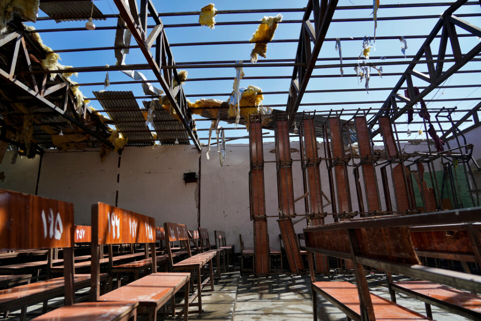 Utbildningscentrumet efter fredagens attack i Kabul, Afghanistan.