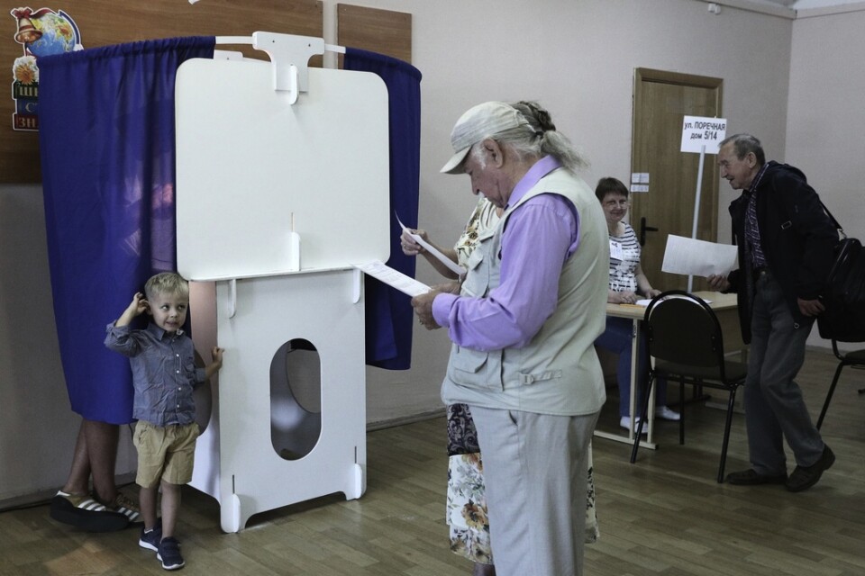 Väljare röstar i Moskva.