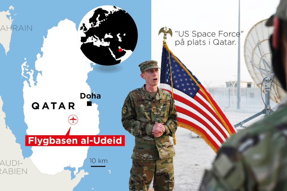 Soldater från "US Space Force" är på plats i Qatar.