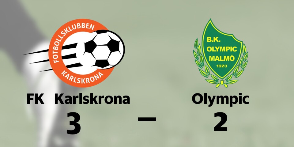 FK Karlskrona vann hemma mot Olympic