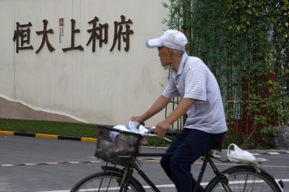 En fastighet i Peking tillhörandes bolaget Evergrande. Arkivbild.