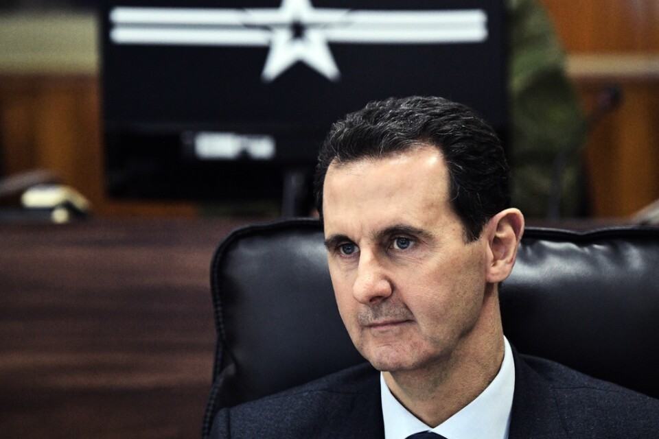 Syriens president Bashar al-Assad lyssnar till sin ryske motsvarighet Vladimir Putin under ett möte i Damaskus i januari.