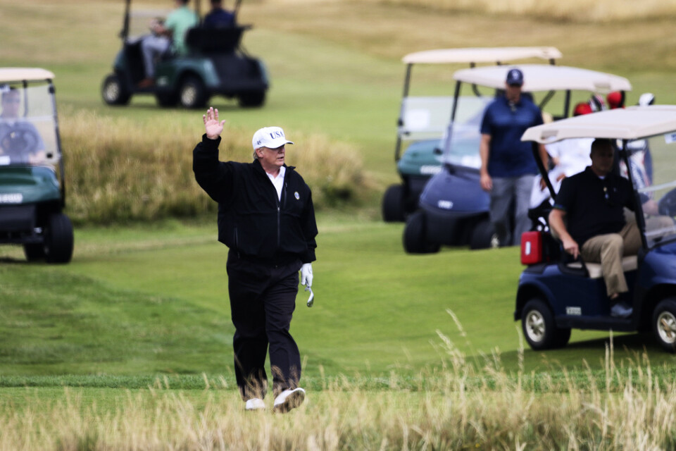 Donald Trump besökte en golfbana vid minst 86 tillfällen under förra året. Arkivbild