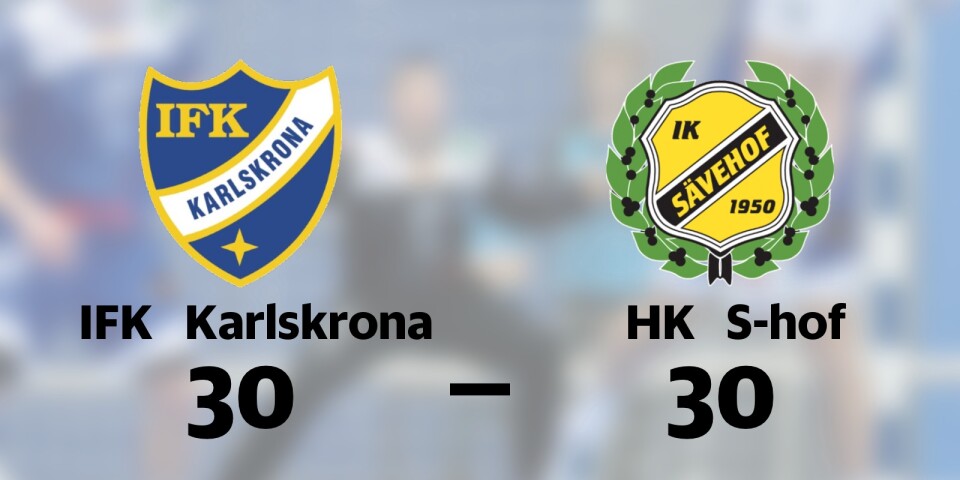 Delad pott för IFK Karlskrona och HK S-hof