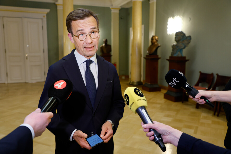 Statsminister Ulf Kristersson (M) oroar sig inte för ett krympande regeringsunderlag.