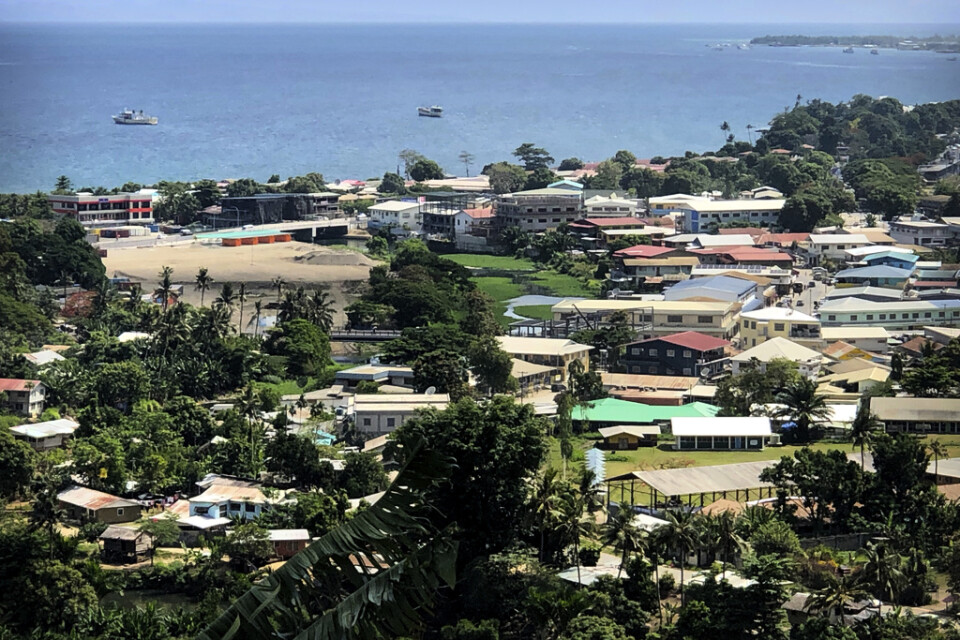Fartyg för ankar utanför Salomonöarnas huvudstad Honiara. Arkivbild.