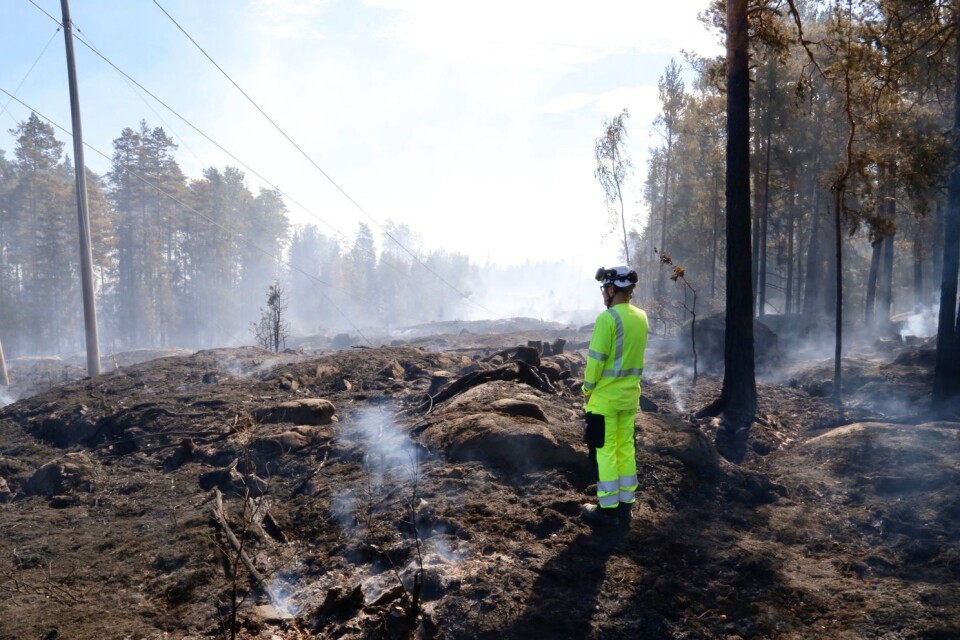 Efter några dagars framgångsrikt släckningsarbete förklarades nu på eftermiddagen skogsbranden i Mellingerum utanför Kristdala vara under kontroll.