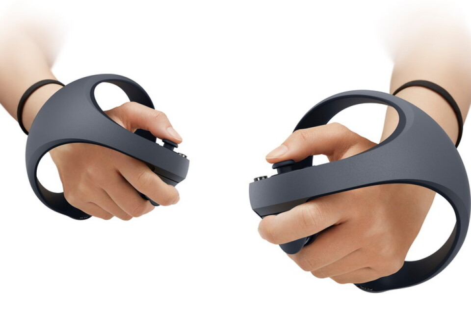 De nya handkontrollerna till PS VR2. Pressbild.