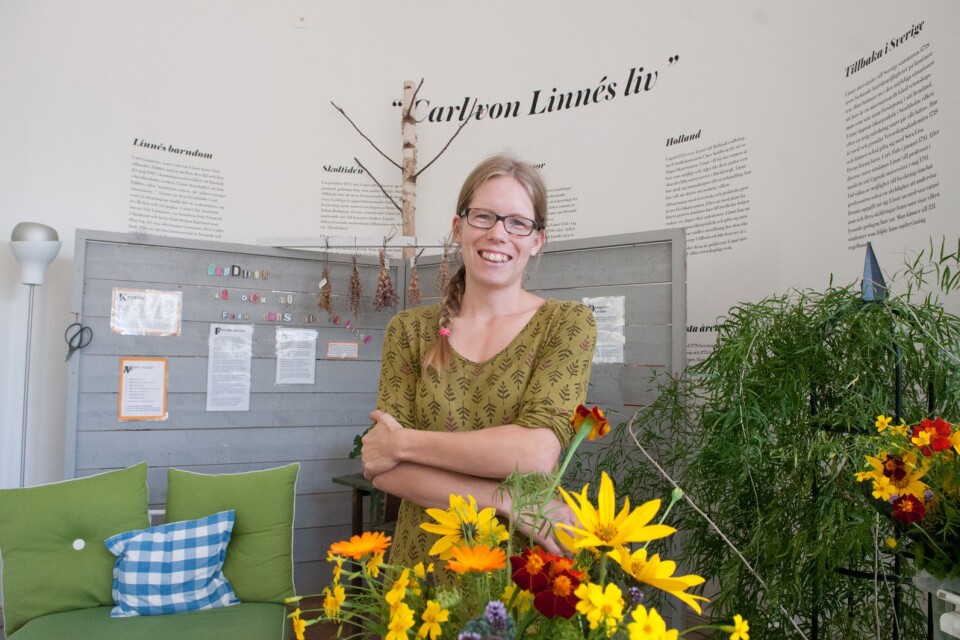 Sofia Carlstedt arbetar på kulturreservatet Linnés Råshult.