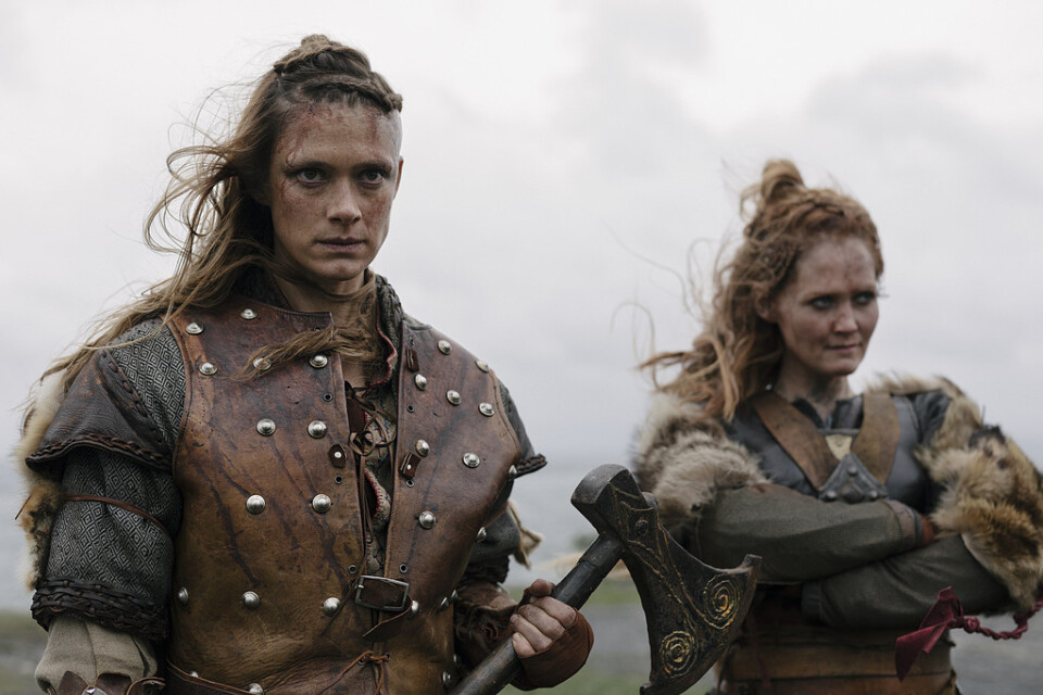 Krista Kosonen spelar vikingakvinnan Alfhildr som flytt till vår tid i "Beforeigners". Pressbild.