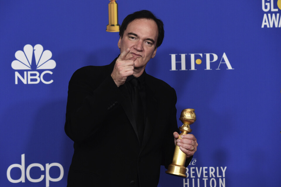 Quentin Tarantino vann förra året en "Golden globe" för bästa regi för filmen "Once upon a time... in Hollywood". Arkivbild.