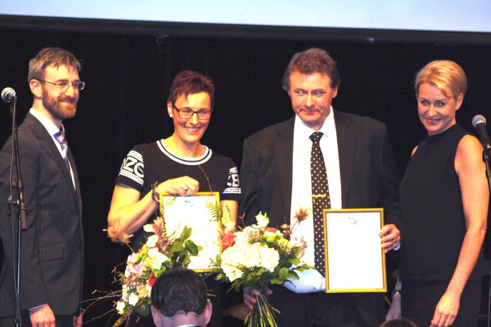 Det nyinstiftade priset som årets techtankare delades mellan Volvo och EBP. Ulrika Larsson och Stefan Håkansson fick ta emot priset av Anders Borgehed, klusterledare och Ingela Håkansson.