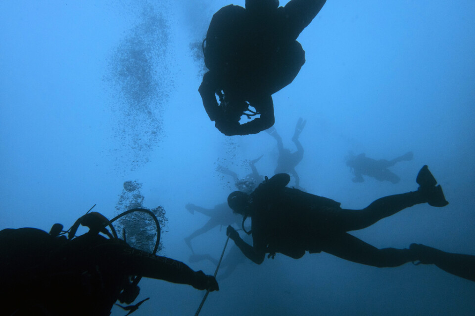 Sju personer deltog i dykningen vid Mastvraket. Bilden är dock tagen i ett helt annat sammanhang. Arkivbild.