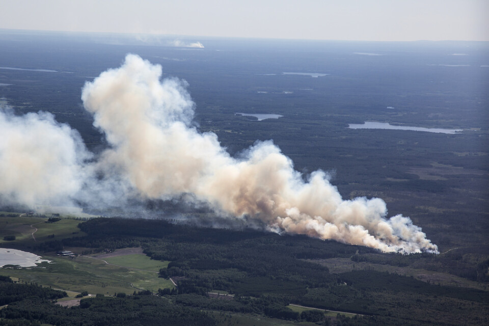 En skogsbrand i Västmanland 2018. Satelliterna kan hjälpa i detektionen av bränder innan de växer sig alltför stora. Arkivbild.