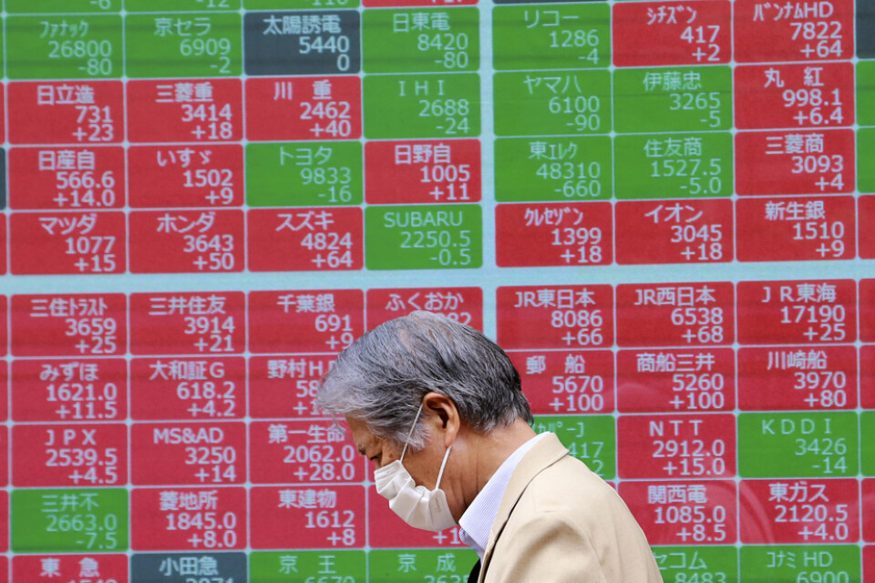 Tokyobörsen steg, men andra Asienbörser sjönk under onsdagens handel. Arkivbild.