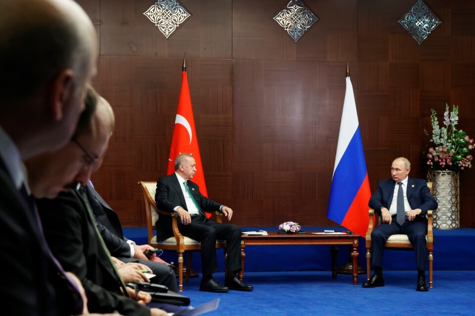 Recep Tayyip Erdogan och Vladimir Putin i Astana.