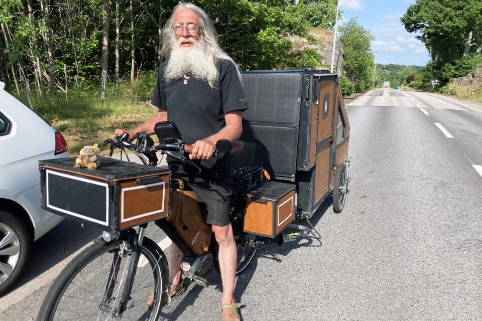 Siggi är på cykeltur – med husvagn