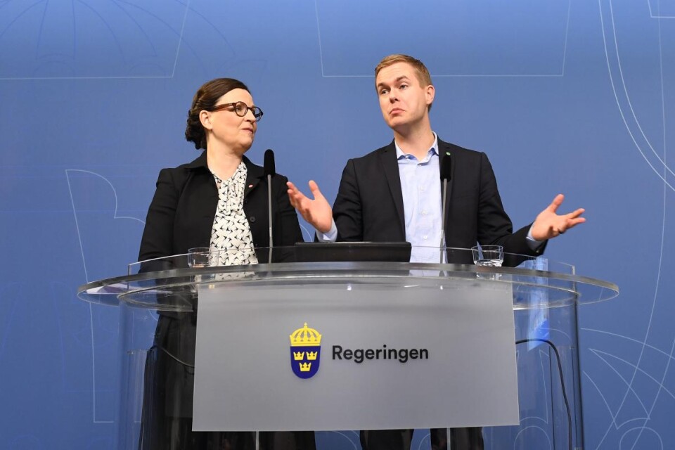 Anna Ekström (S) och Gustav Fridolin (MP). Foto: Fredrik Sandberg/TT