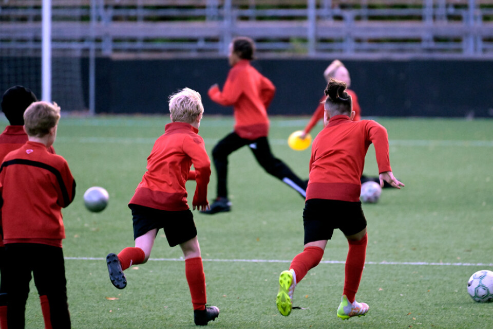 Ett ungdomslag från klubben Vasalund tränar fotboll på en av Skytteholms fotbollsplaner. Arkivbild.