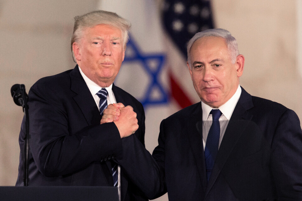 Två allierade som står varandra nära: USA:s president Donald Trump och Israels premiärminister Benjamin Netanyahu under ett möte i Jerusalem 2017.