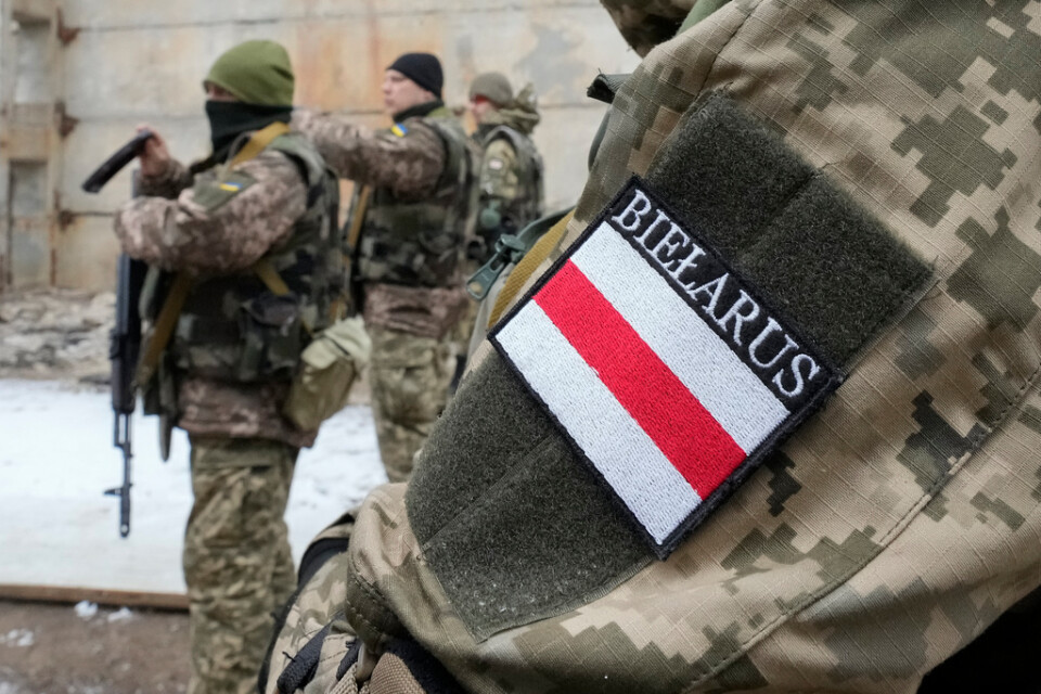 Belarusiska frivilliga har stöttat den ukrainska militären efter Rysslands invasion. Arkivbild.