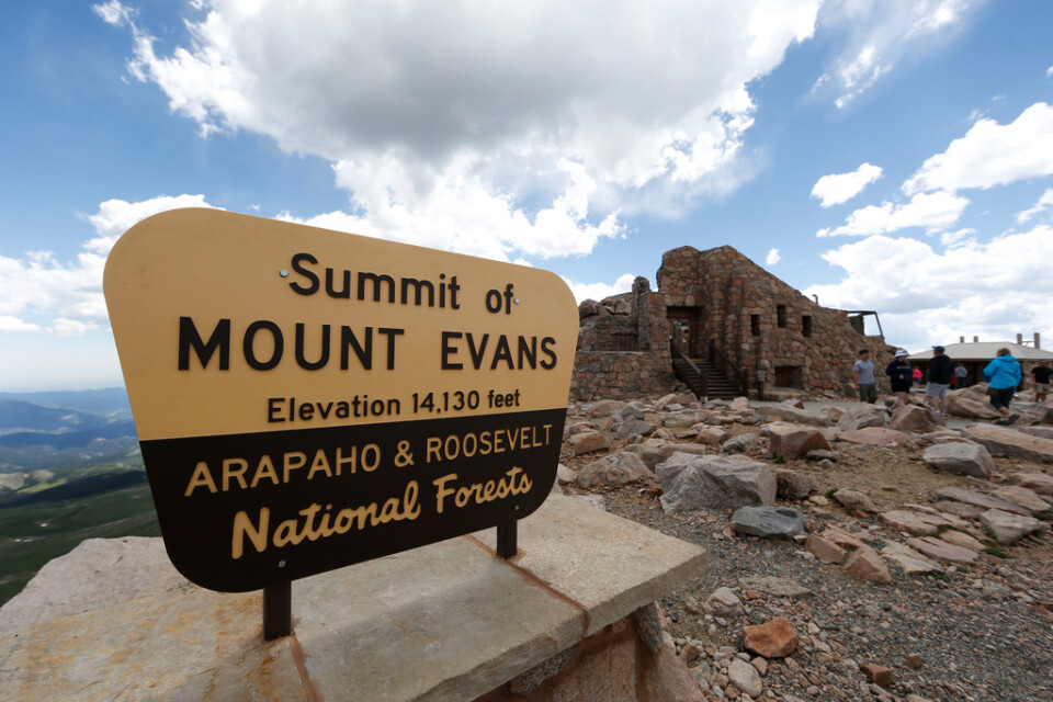 Mount Evans nära Idaho Springs, Colorado i USA, får tillbaka sitt ursprungliga namn Mount Blue Sky. Arkivbild.