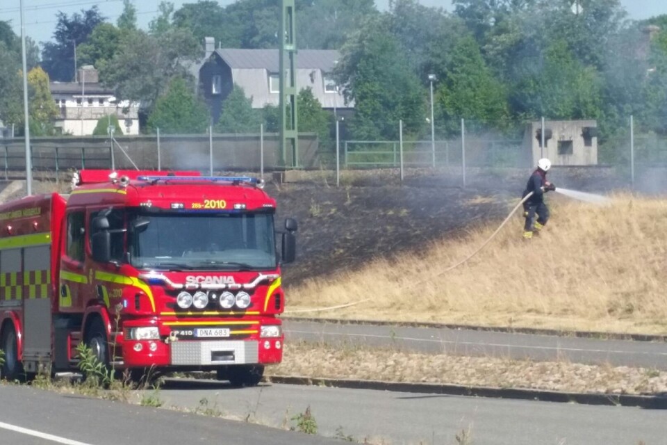 Det började brinna när ett godståg passerade Vinslöv. Bild: Läsarbild