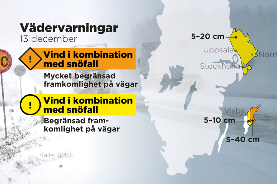 Nattens snöoväder över Gotland väntas dra vidare under morgonen.