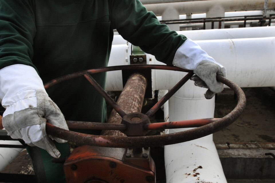 Ukraina släpper på oljan i oljeledningen Druzjba. På bilden syns en oljearbetare vid Druzjbaledningen i Ungern. Arkivbild.