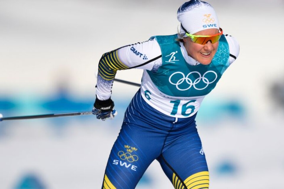 Hanna Falk på milloppet i OS.