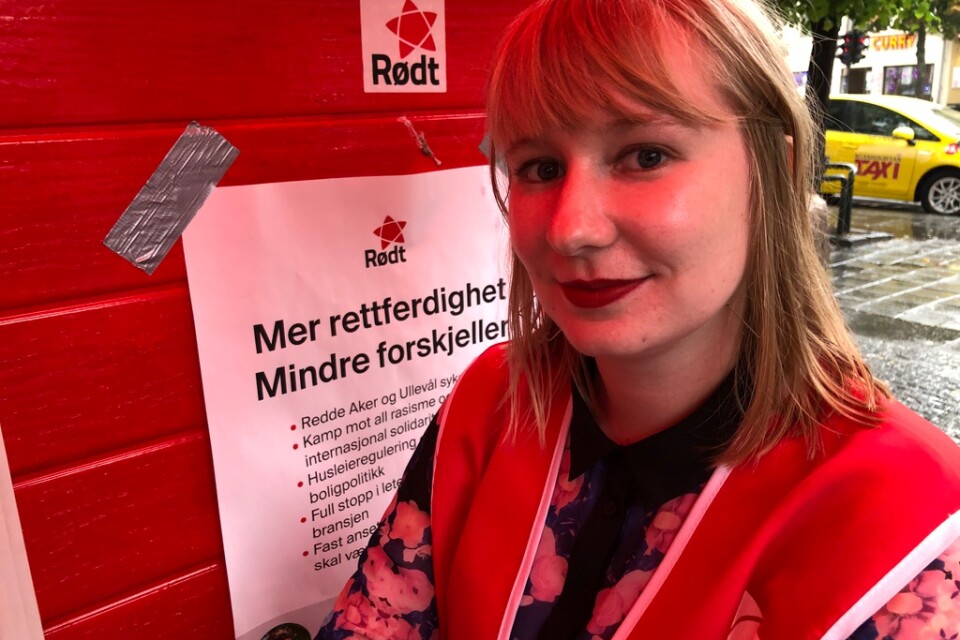 ”Om vi blir stora och Sosialistisk Venstreparti blir stora kan vi samarbete lite mer och vara en stor stark grupp på vänstersidan", säger Kathy Joakimsen, valarbetare för Rødt.
