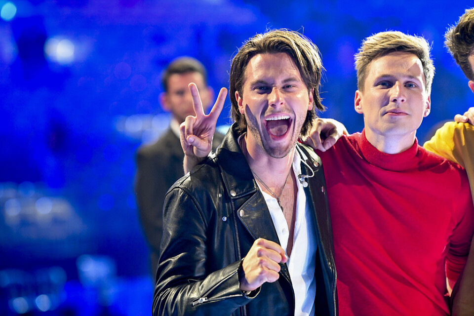 Victor Crone ropade ut ett glädjevrål efter att han gick vidare till final i Eurovision Song Contest. Arkivbild.