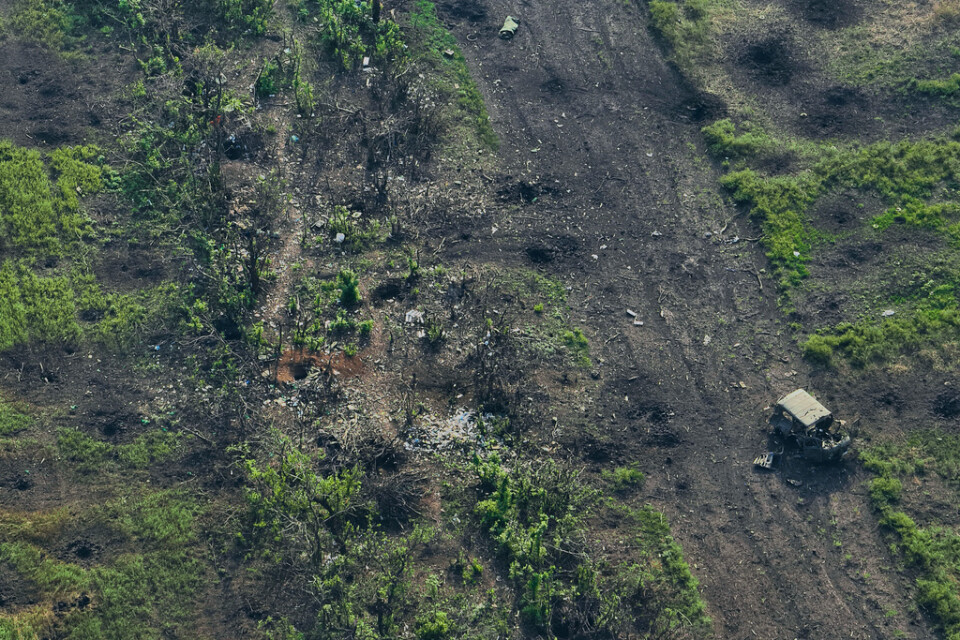 Bachmutområdet fotograferat från luften i början av september.