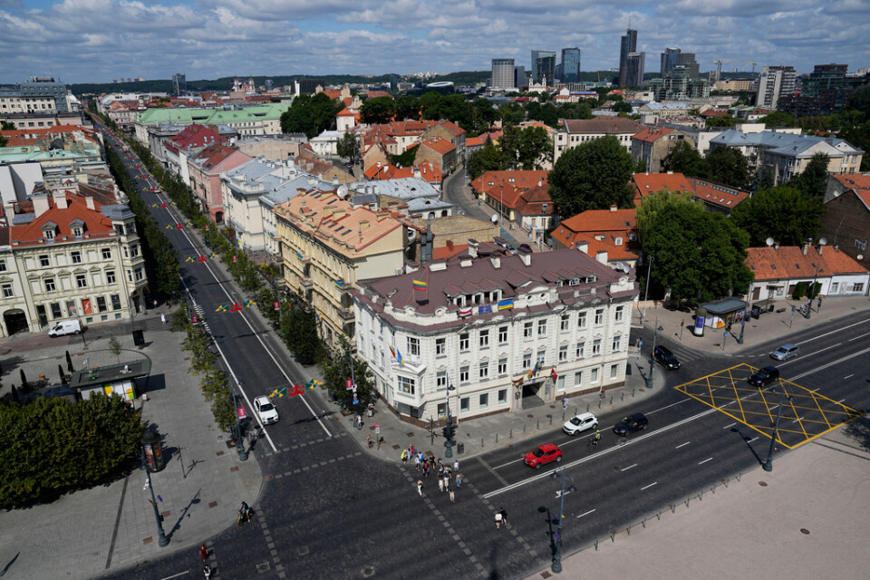 Översiktsbild av Vilnius, Litauens huvudstad. Arkivbild.