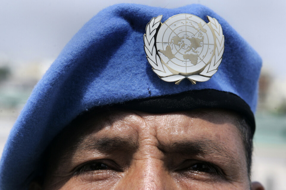 En peruansk soldat som tränats för att skickas till Haiti med FN. Bilden är tagen 2008.