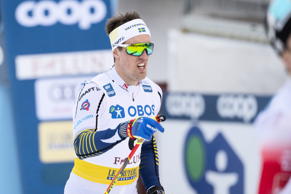 Calle Halfvarsson blev nia i sprinten vid världscuptävlingarna i Falun.