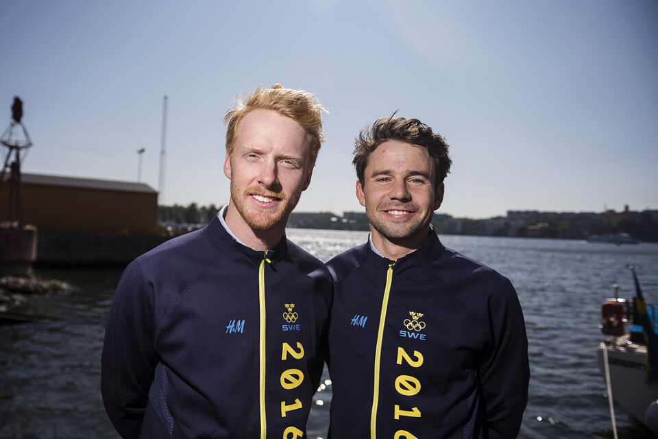 Anton Dahlberg, höger, och Fredrik Bergström, vänster, inför OS i Rio för tre år sedan.