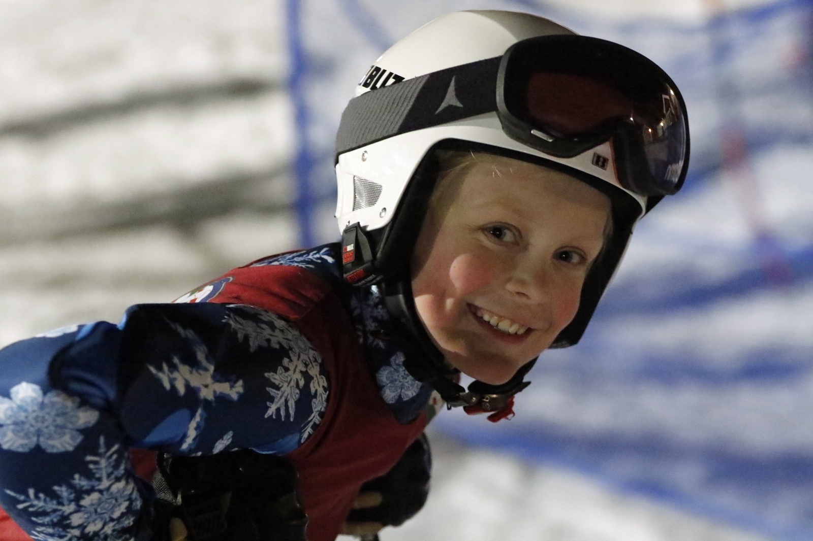 Hannes Otin, 10, var en av hemmaåkarna från Boge SLK som stod på startlinjen under kvällen.