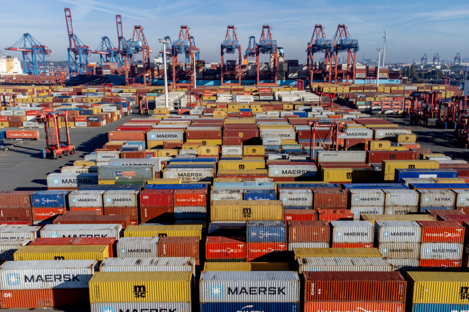 Oväntat lyft för tysk export i april trycker upp överskottet i Tysklands handel med omvärlden. Arkivbild