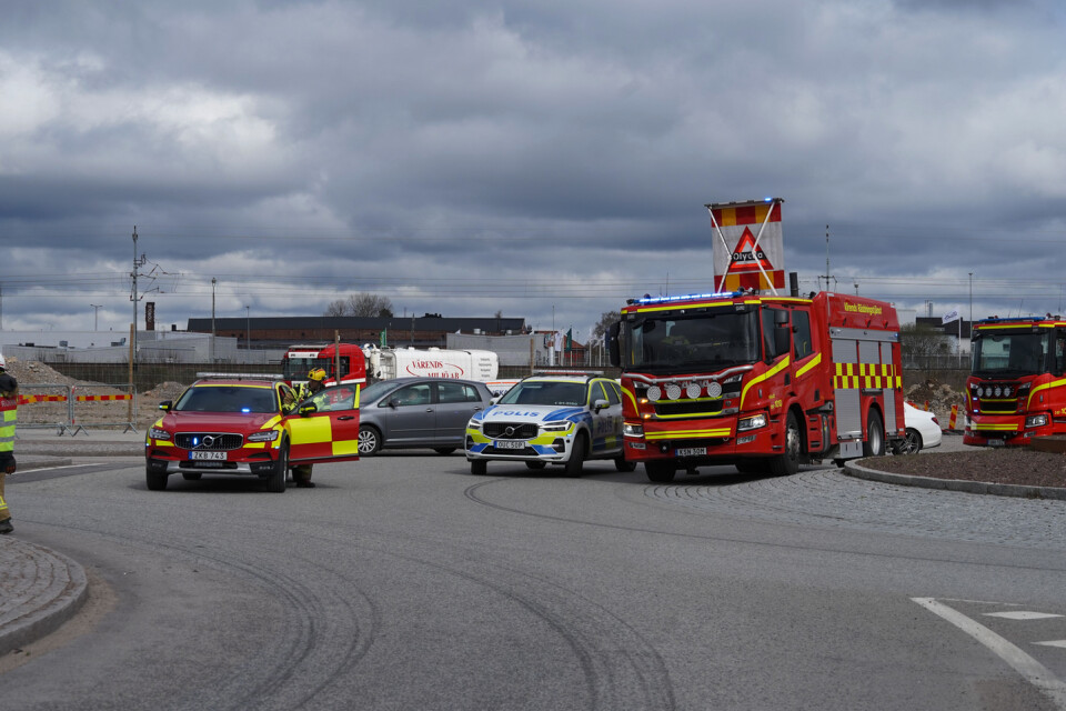 Trafikolyckan inträffade i rondellen Söderleden–Bäckaslövsesplanaden.