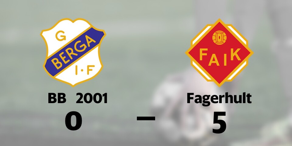 Fagerhult vann enkelt borta mot BB 2001