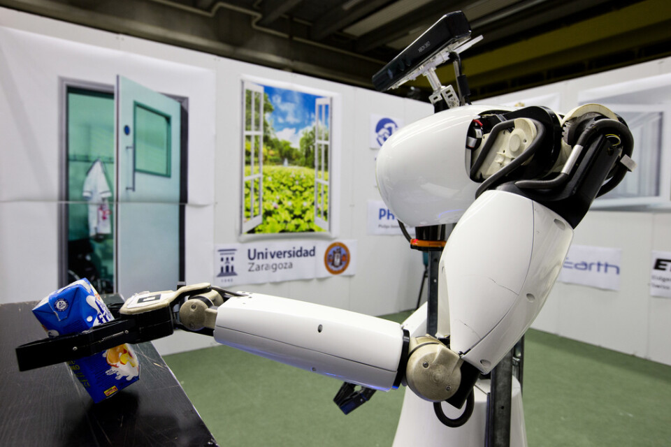 En robot på det tekniska universitetet i nederländska Eindhoven. Arkivbild.